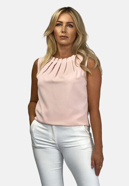 Top z zakładkami kolor Pudrowy róż