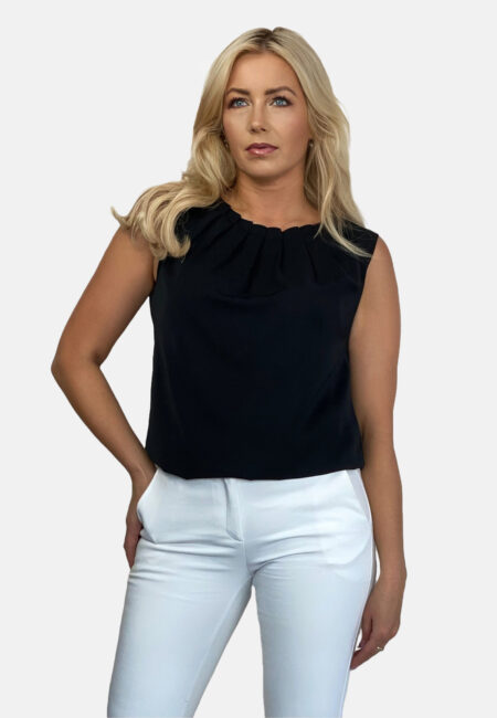 Top z zakładkami kolor Czarny