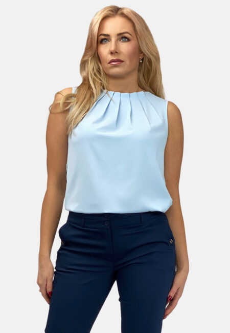 Top z zakładkami kolor Błękitny