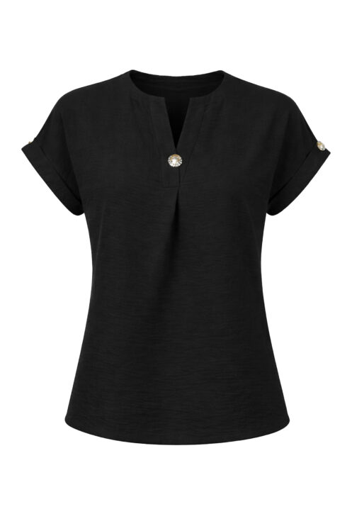 Bluzka z guzikiem kolor Czarny