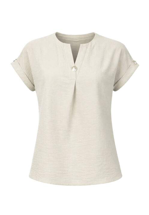 Bluzka z guzikiem kolor Jasny beż