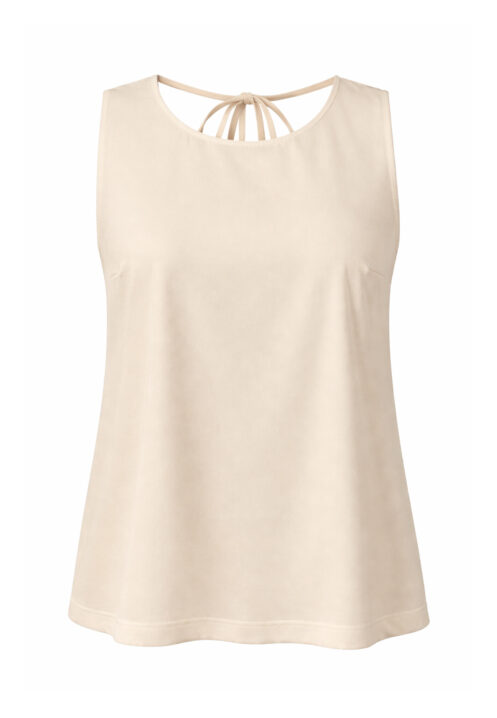 Top z koronkowymi ramiączkami beżowy