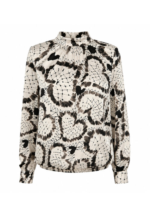 Bluzka z wiązaniami Kolor Ecru Heart Print